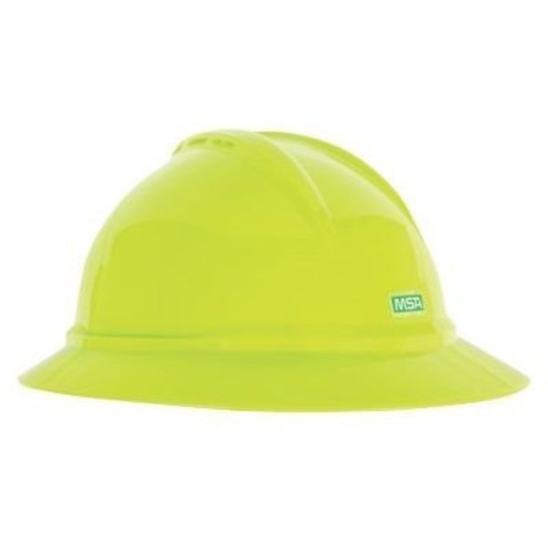 V-Gard 500 Hat, Hi-Viz Yellow-Green Vented, 4-Point Fas-Trac Iii, Msa Safety, Mfr#: 10167931